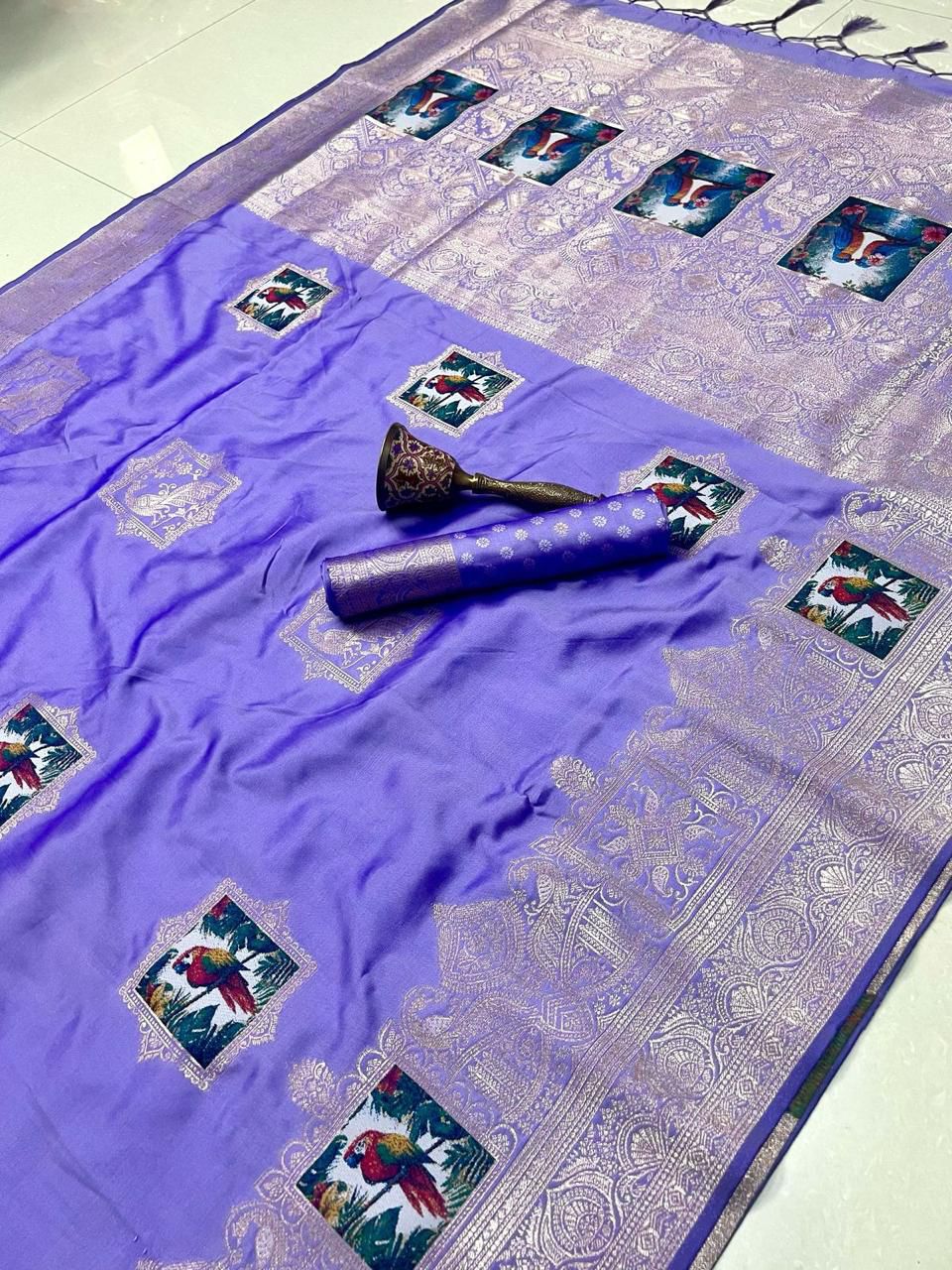 Pure Soft Kanchivaram Pethani Silk Saree with Original Zari Weaving