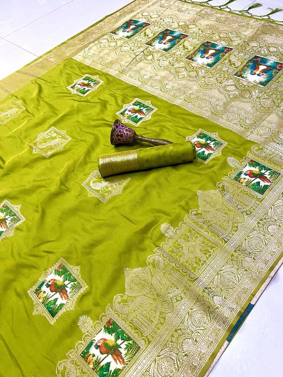 Pure Soft Kanchivaram Pethani Silk Saree with Original Zari Weaving