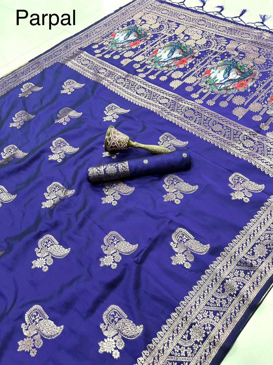 Pure Soft Kanchivaram Pethani Silk Saree with Original Zari Weaving