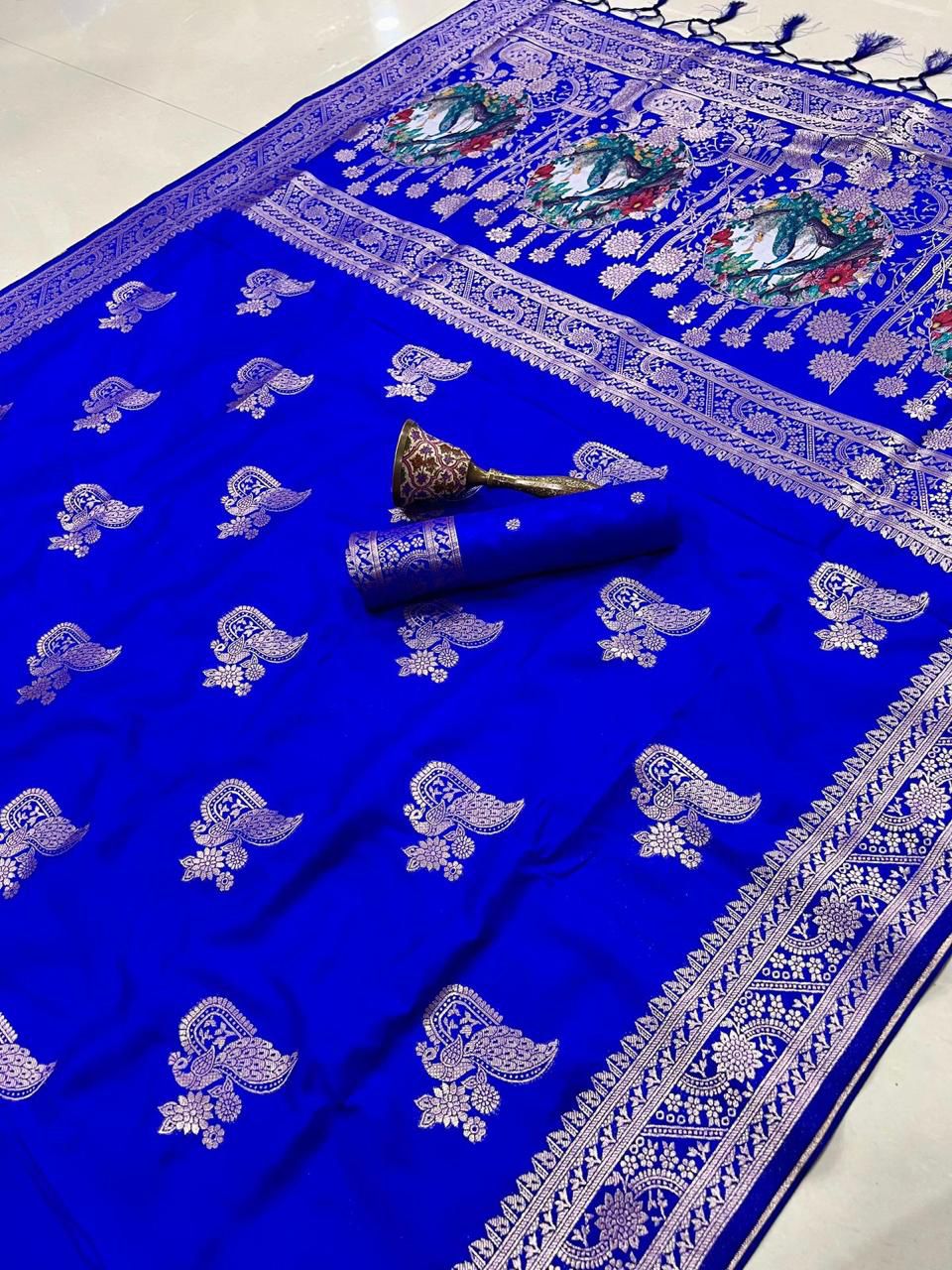 Pure Soft Kanchivaram Pethani Silk Saree with Original Zari Weaving