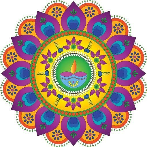 Diwali Rangoli Stickers Small Diya