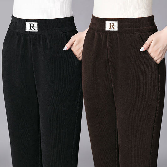 Chenille Harlan Pants Women's Winter Fleece Thickened Mom Pants