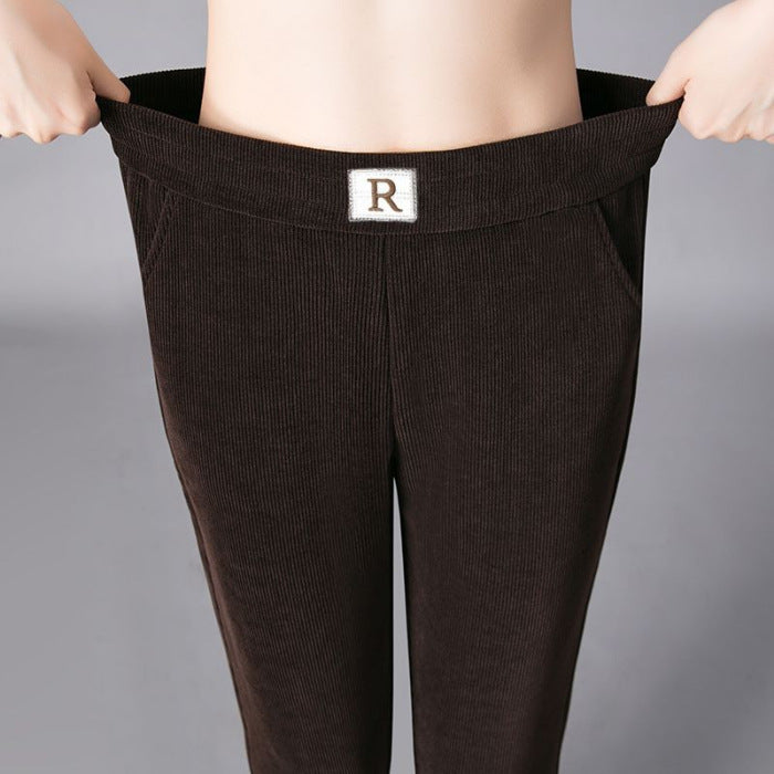 Chenille Harlan Pants Women's Winter Fleece Thickened Mom Pants