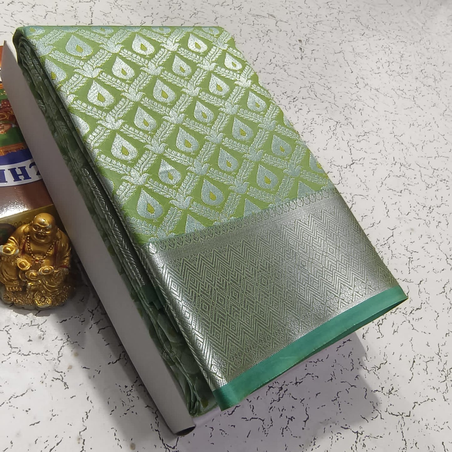 Elite Bridal Pick & Pick Fancy Silk Saree for Women | Samuthrika & Vasthrakala Style Wedding Saree | Rich Contrast Pallu with Running Blouse | Gold, Silver & Copper Zari Woven (Premium Bridal Collection)