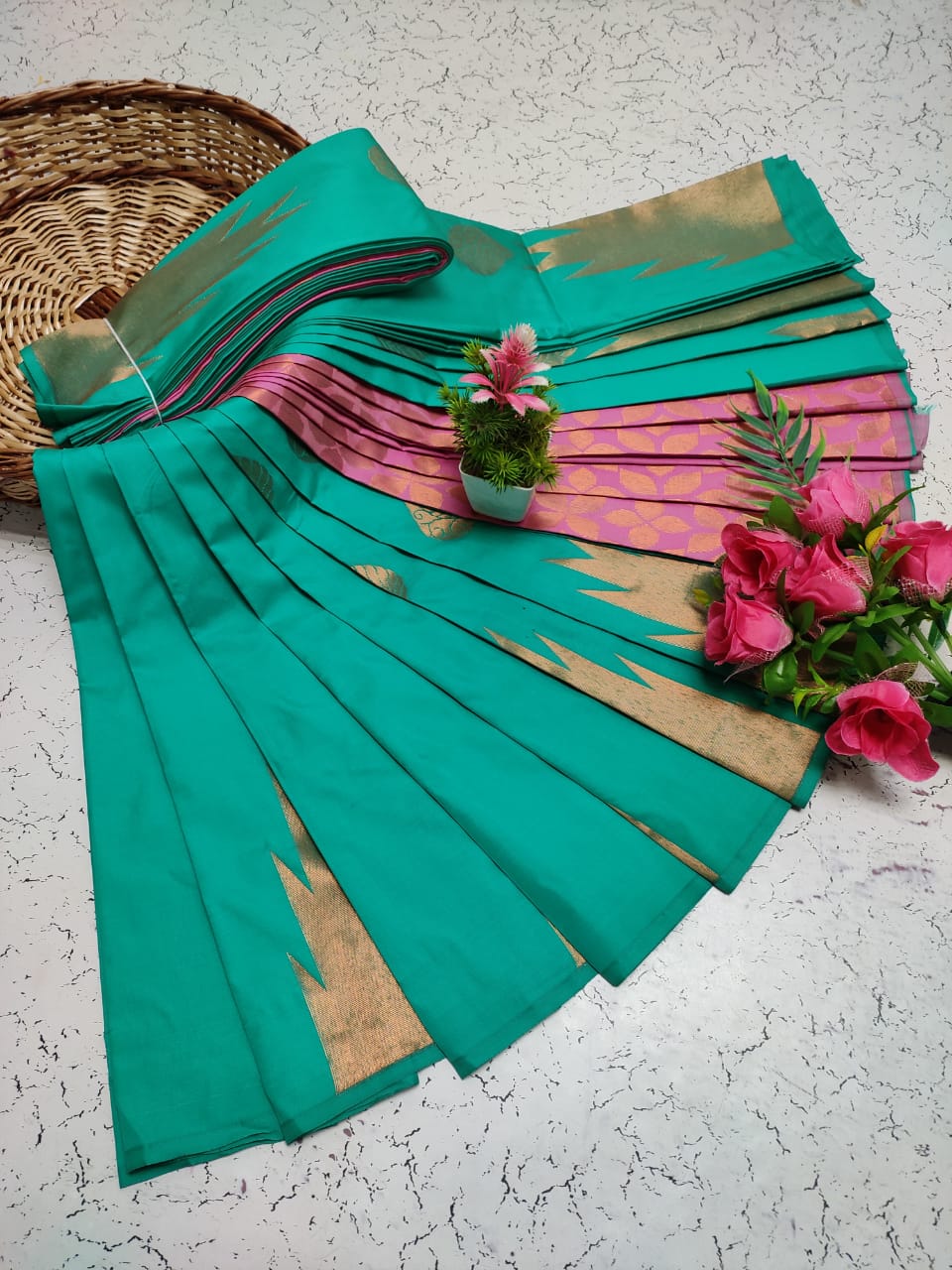 Premium Salem Elampillai Soft Silk Saree with Big Putta Work, Rich Pallu & Blouse – Lightweight