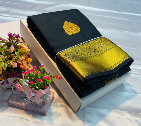 Luxury Border Pure Silky Soft Saree – 75 Dineyar Yarn Weaving with Double Warp Thana Silk, All-Over Butta Work & Rich Pallu