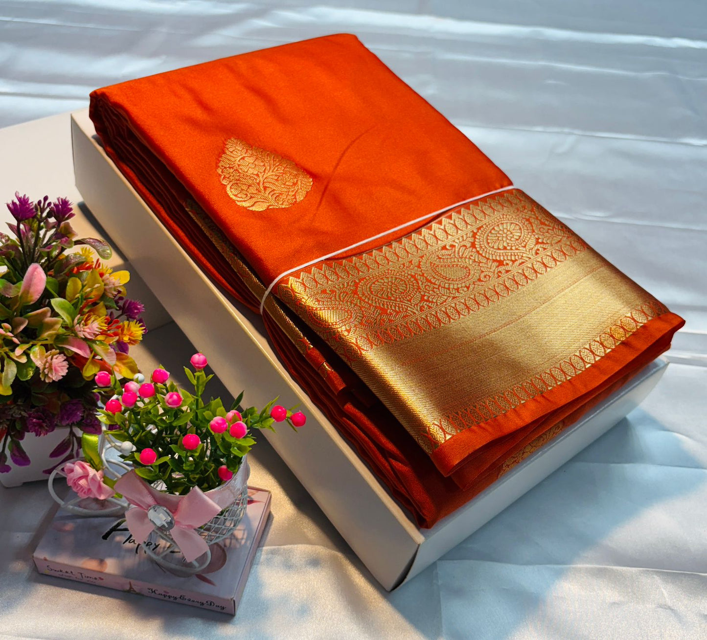 Luxury Border Pure Silky Soft Saree – 75 Dineyar Yarn Weaving with Double Warp Thana Silk, All-Over Butta Work & Rich Pallu