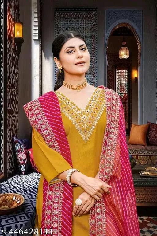 Kurta With Dupatta And Bottomwear