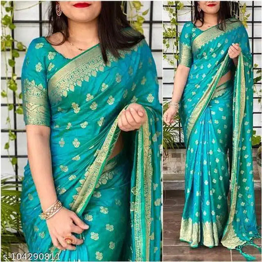 Jacquard Saree For Women (Multicolor, 6.3m)
