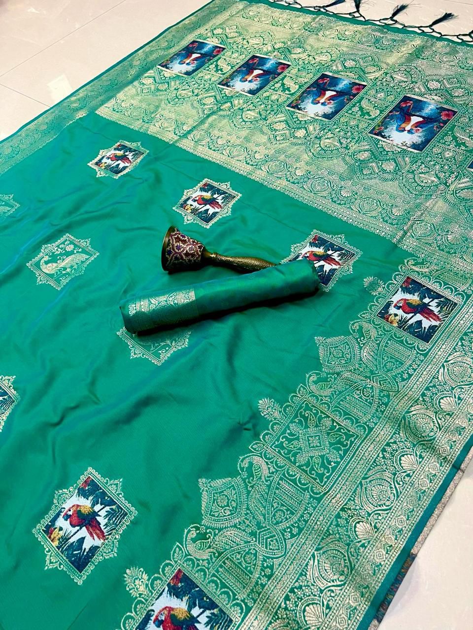 Pure Soft Kanchivaram Pethani Silk Saree with Original Zari Weaving