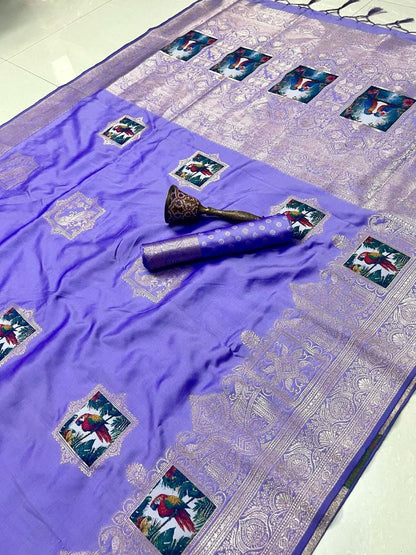 Pure Soft Kanchivaram Pethani Silk Saree with Original Zari Weaving