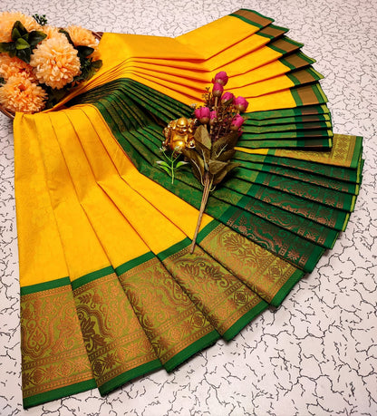 Designer Silk Saree for Women (Copper & Silver Zari Work, 6.25m)