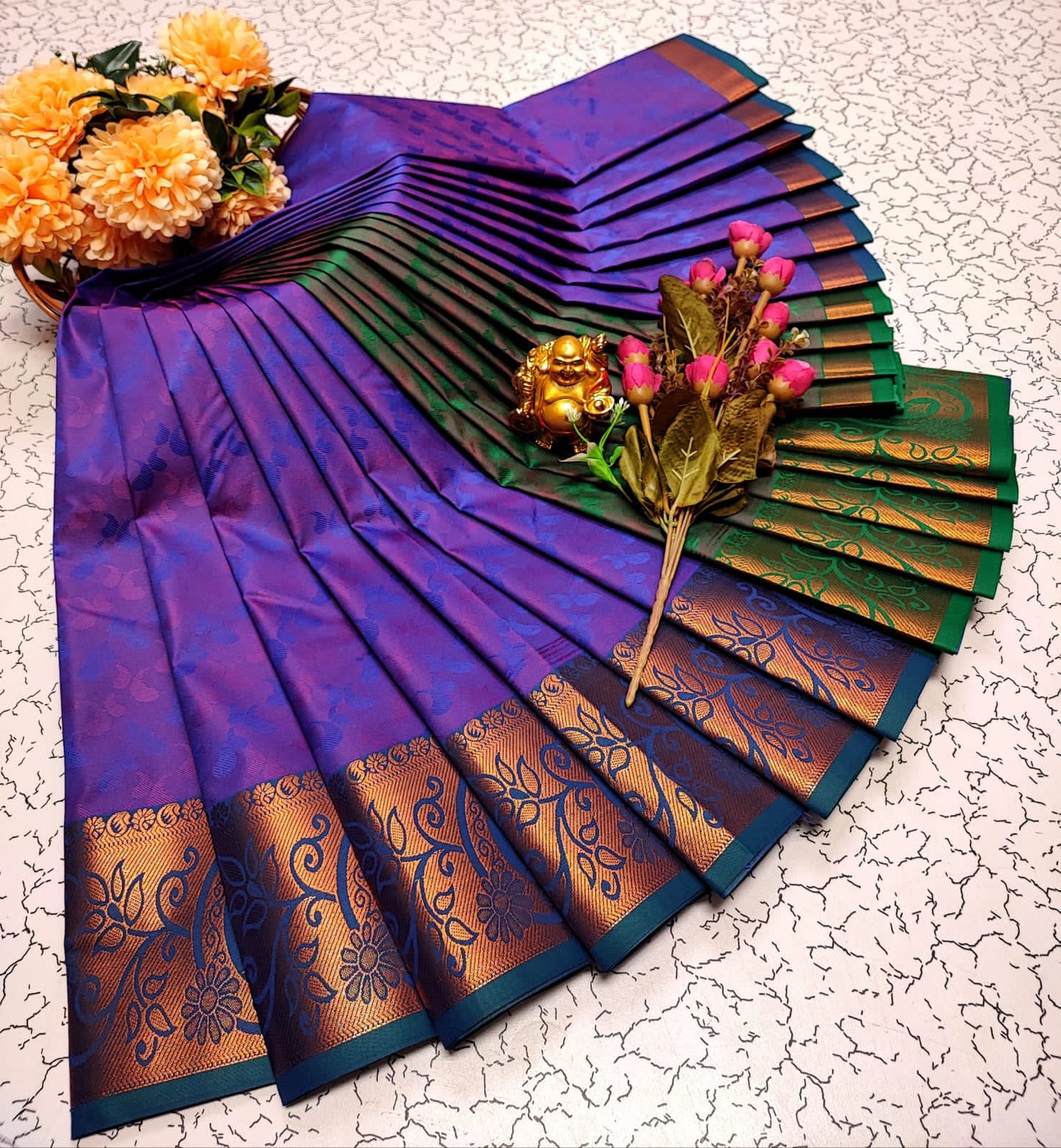 Designer Silk Saree for Women (Copper & Silver Zari Work, 6.25m)