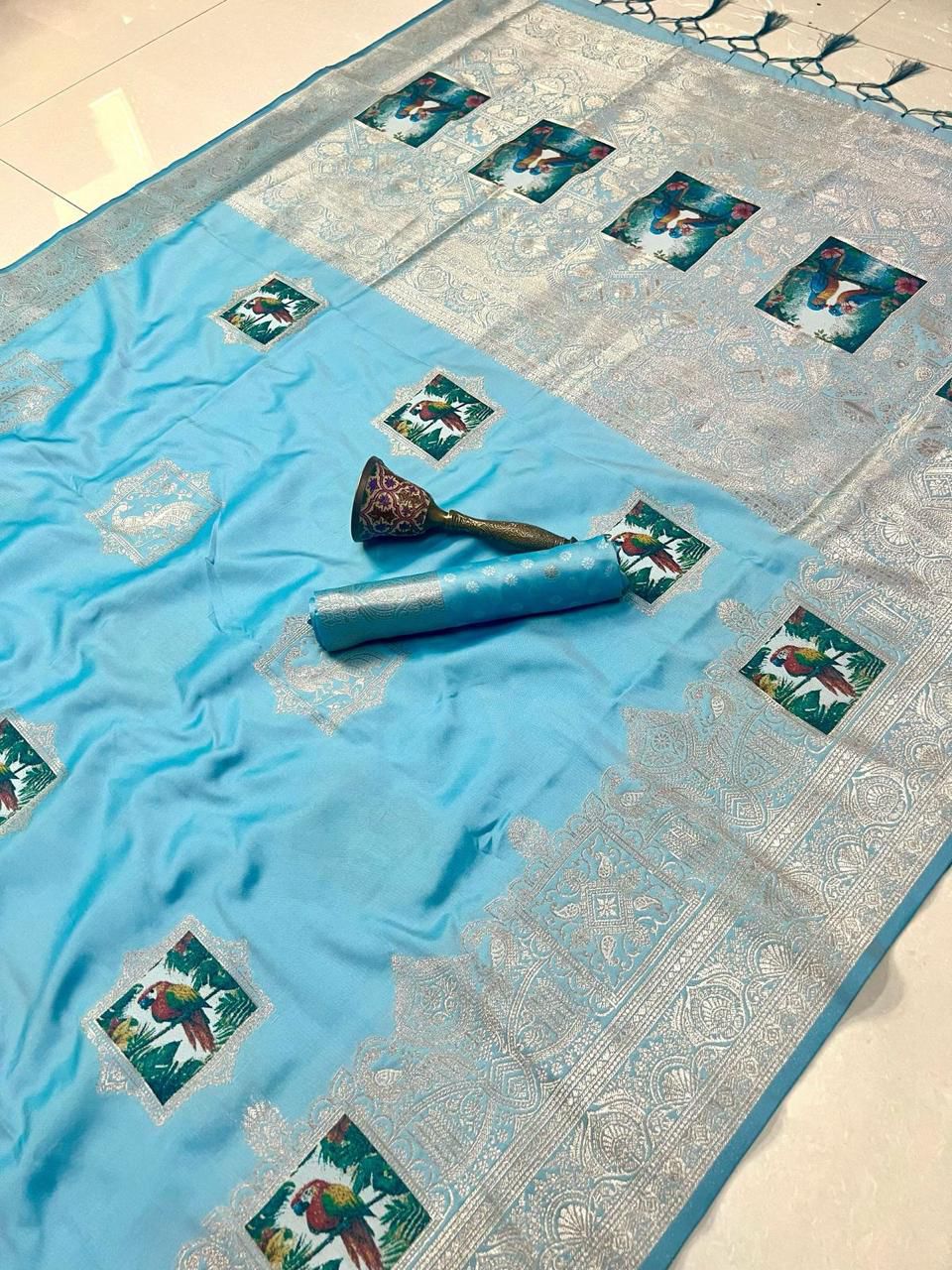 Pure Soft Kanchivaram Pethani Silk Saree with Original Zari Weaving