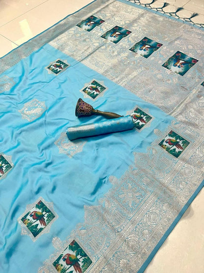 Pure Soft Kanchivaram Pethani Silk Saree with Original Zari Weaving