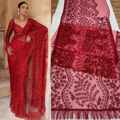 Bollywood Blockbuster Sequins Butterfly Net Saree – Premium Designer Collection