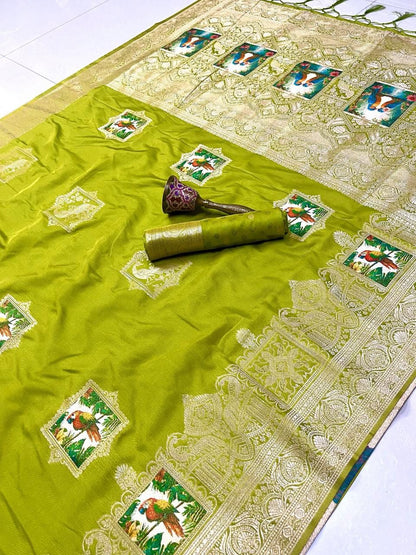 Pure Soft Kanchivaram Pethani Silk Saree with Original Zari Weaving