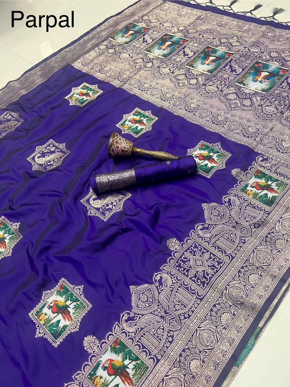 Pure Soft Kanchivaram Pethani Silk Saree with Original Zari Weaving