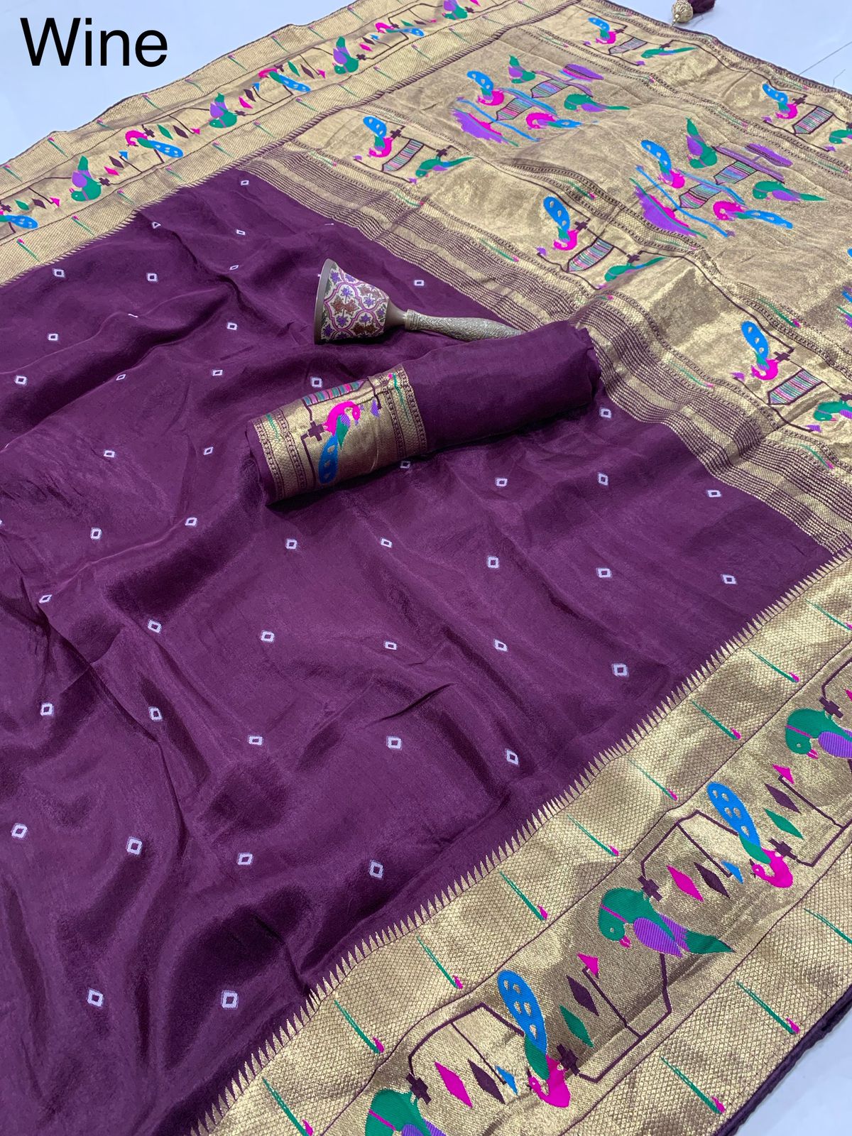 Super Hit Pure Viscose Gajji Silk Bandhej Saree with Pure Zari Weaving Work