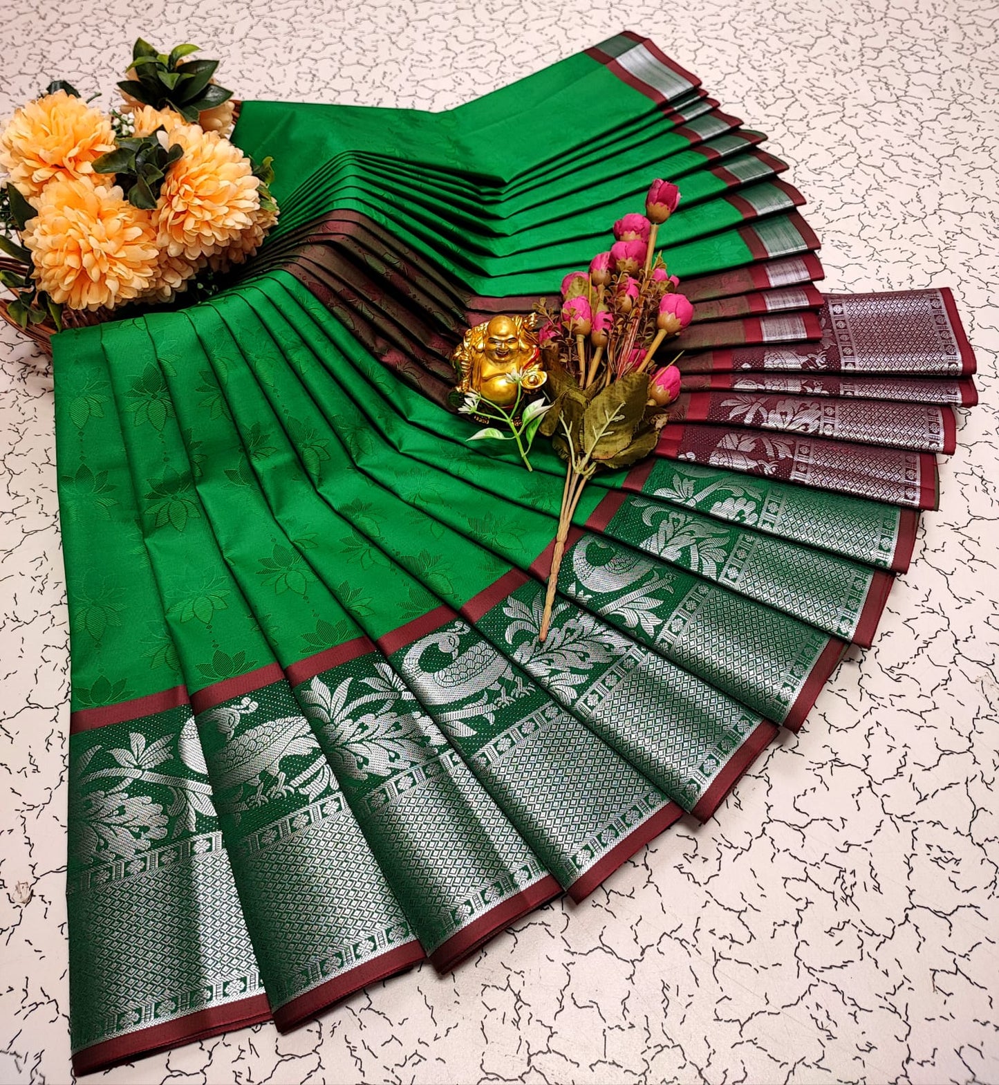 Designer Silk Saree for Women (Copper & Silver Zari Work, 6.25m)