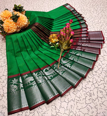 Designer Silk Saree for Women (Copper & Silver Zari Work, 6.25m)