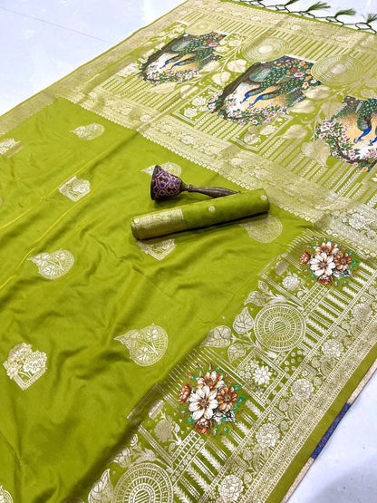 Pure Soft Kanchivaram Pethani Silk Saree with Original Zari Weaving