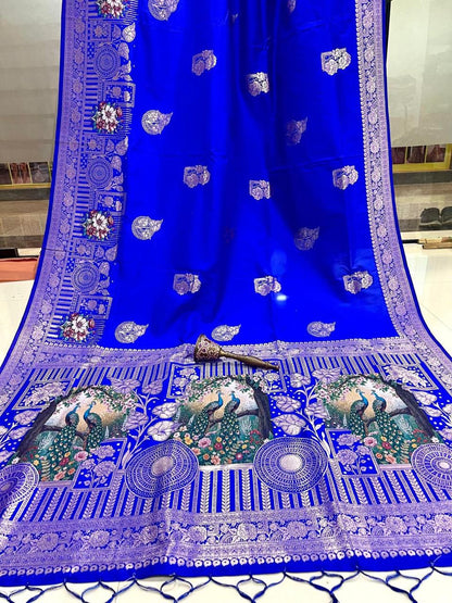 Pure Soft Kanchivaram Pethani Silk Saree with Original Zari Weaving