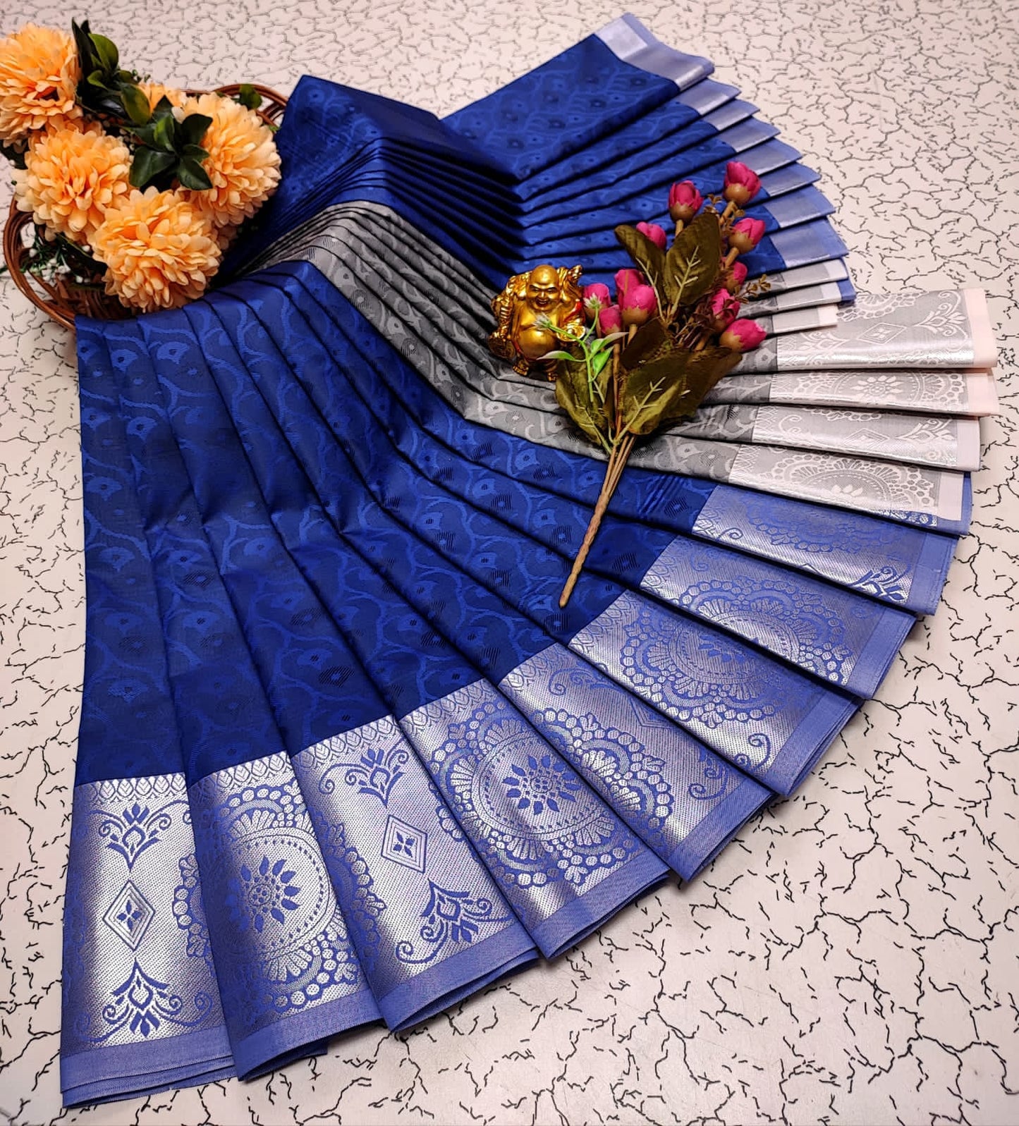 Designer Silk Saree for Women (Copper & Silver Zari Work, 6.25m)