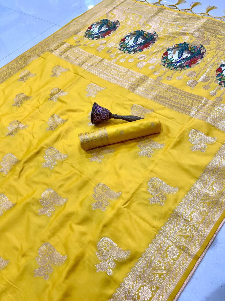 Pure Soft Kanchivaram Pethani Silk Saree with Original Zari Weaving