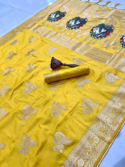 Pure Soft Kanchivaram Pethani Silk Saree with Original Zari Weaving