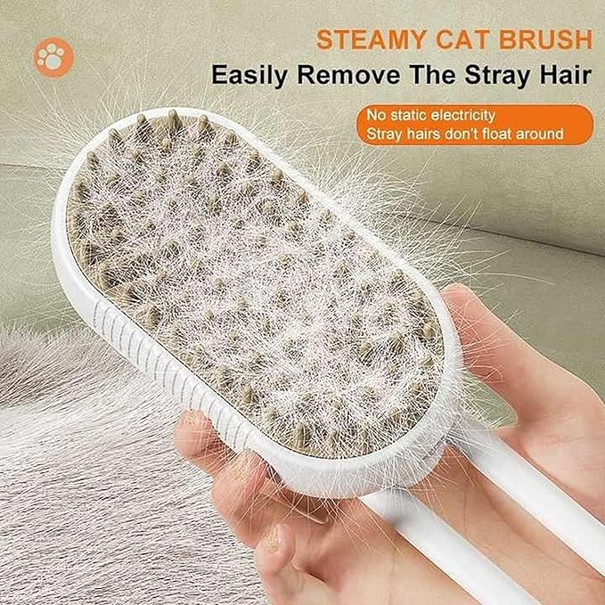 Steam Brush for Dog Cat 3 in 1 Water Brush for Dogs Silicone Massage Dog Comb Electric Multifunctional Water Brush Spa for Dogs USB Rechargeable Steamy Brush for Pets