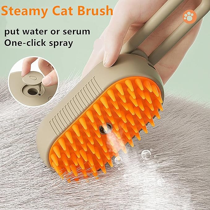 Steam Brush for Dog Cat 3 in 1 Water Brush for Dogs Silicone Massage Dog Comb Electric Multifunctional Water Brush Spa for Dogs USB Rechargeable Steamy Brush for Pets