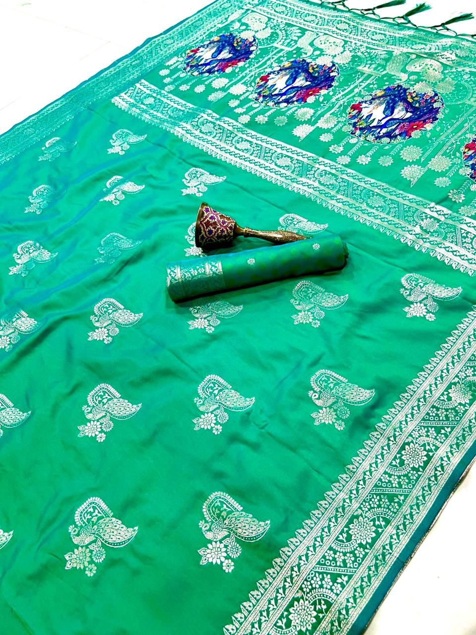 Pure Soft Kanchivaram Pethani Silk Saree with Original Zari Weaving