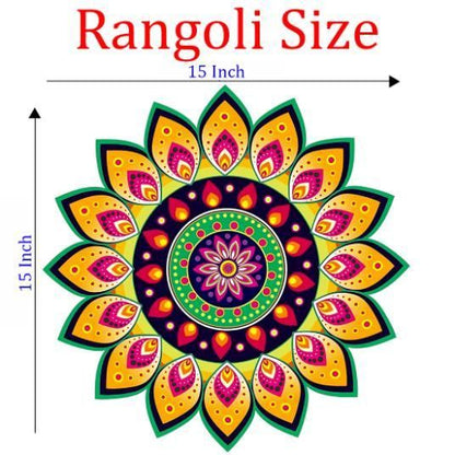 Diwali Rangoli Stickers Floral