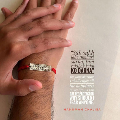 Hanuman Chalisa Protection Silver Plated Bracelet