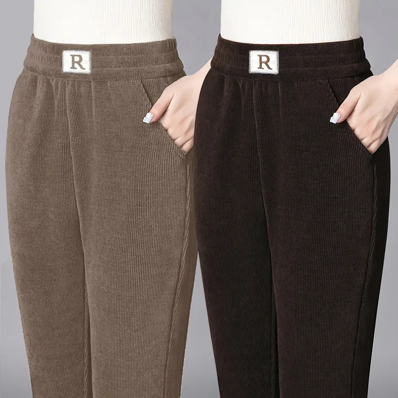 Chenille Harlan Pants Women's Winter Fleece Thickened Mom Pants