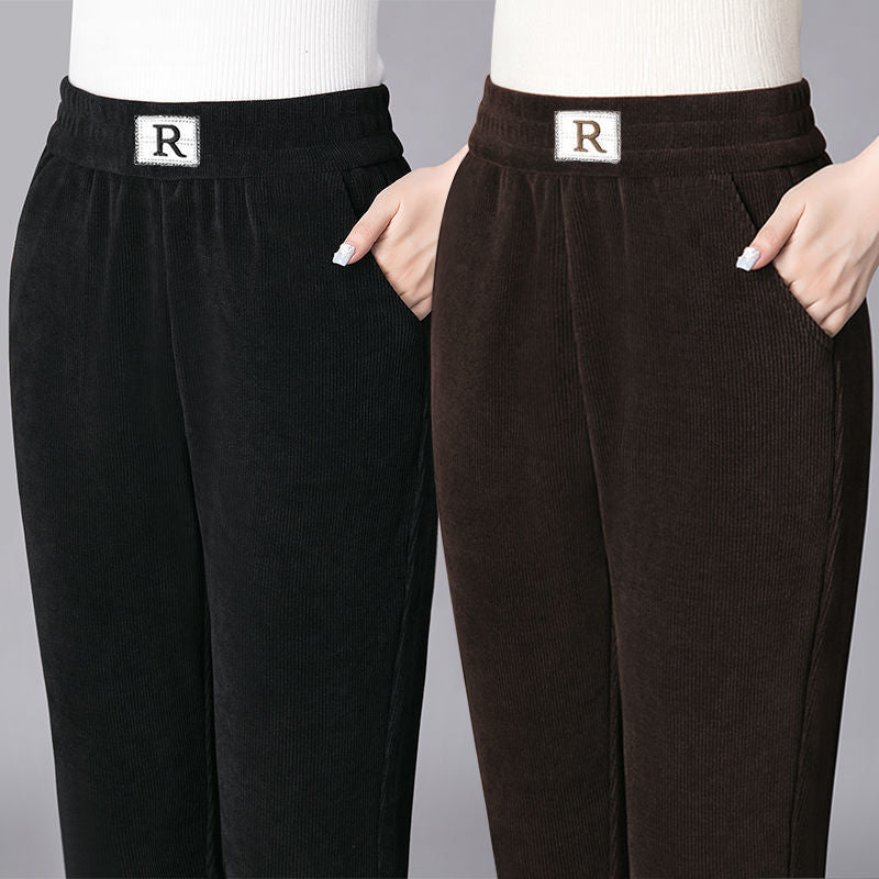 Chenille Harlan Pants Women's Winter Fleece Thickened Mom Pants