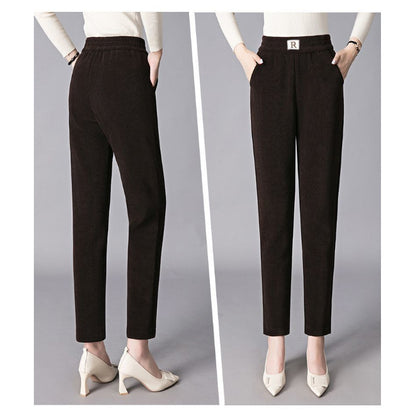 Chenille Harlan Pants Women's Winter Fleece Thickened Mom Pants