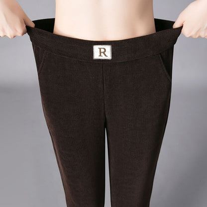 Chenille Harlan Pants Women's Winter Fleece Thickened Mom Pants