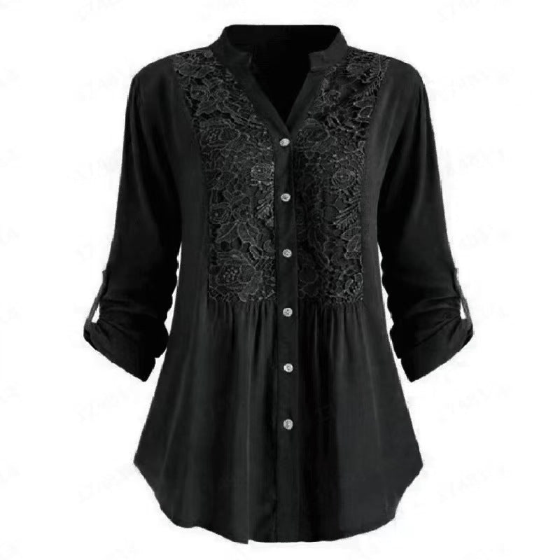 New commuter style fashion loose long-sleeved shirt for women