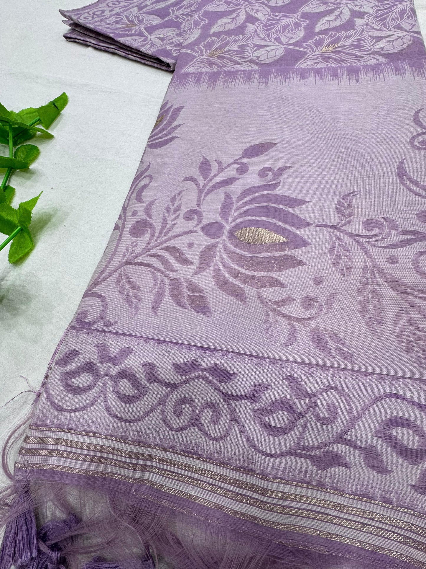 Premium Jamdani Weaving Mul Cotton Saree for Women | Soft Cotton Saree with Resham Weaving Pallu & Floral Jal Design | Traditional Saree with Running Blouse Piece