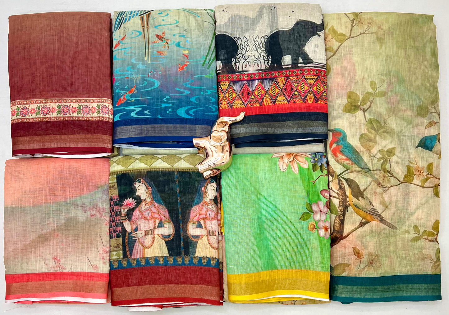 Kalamkari Linen Saree for Women | Soft Lightweight Linen with All-Over Batik Print | Digital Kalamkari Blouse & Rich Pallu with Tassels | Premium Traditional Saree