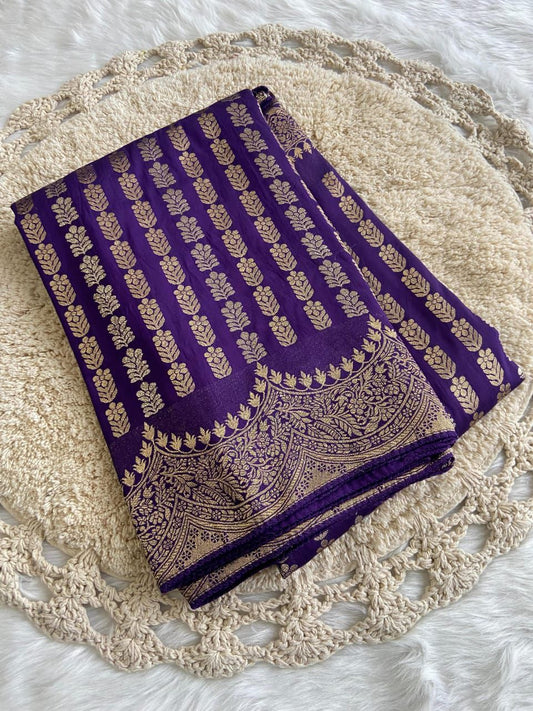 Pure Soft Russian Silk Saree – Elegant Zari Weaving with Designer Pallu & Tassels