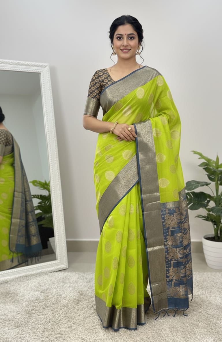 Maheshwari Cotton Silk Saree Collection – Elegant Zari Border Sarees