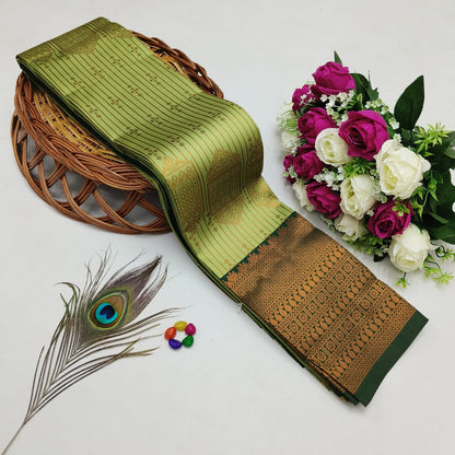 Silk Bridal Saree – 3D Embossed Weaving, Rose Gold Zari, Rich Pallu & Contrast Blouse | Premium Lightweight Wedding Saree