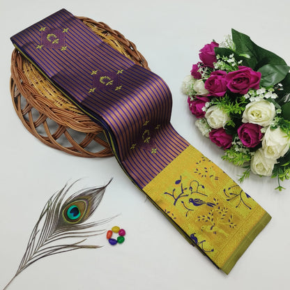 Silk Bridal Saree – 3D Embossed Weaving, Rose Gold Zari, Rich Pallu & Contrast Blouse | Premium Lightweight Wedding Saree