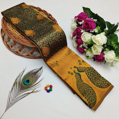 Silk Bridal Saree – 3D Embossed Weaving, Rose Gold Zari, Rich Pallu & Contrast Blouse | Premium Lightweight Wedding Saree