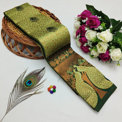 Silk Bridal Saree – 3D Embossed Weaving, Rose Gold Zari, Rich Pallu & Contrast Blouse | Premium Lightweight Wedding Saree