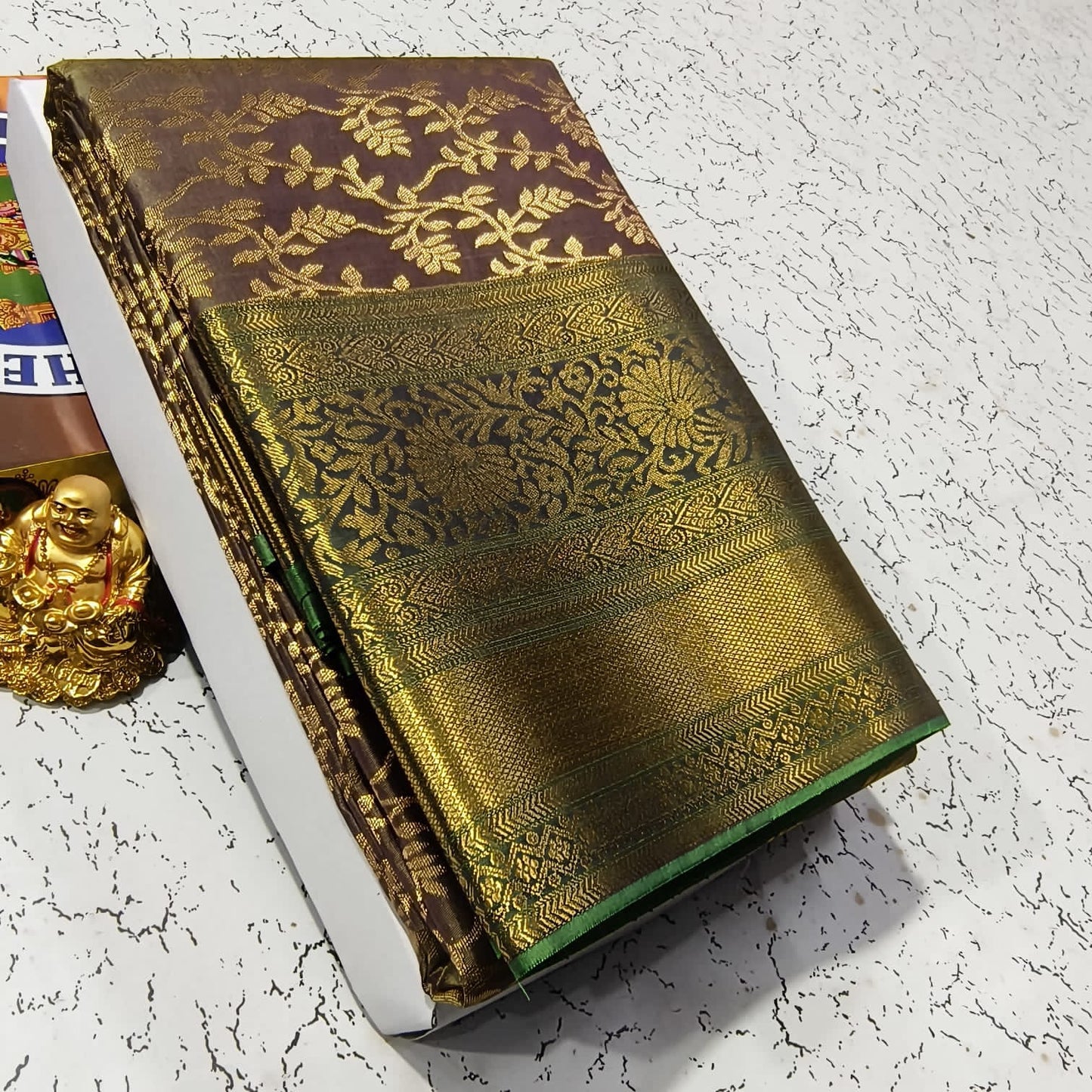 Elite Bridal Pick & Pick Fancy Silk Saree for Women | Samuthrika & Vasthrakala Style Wedding Saree | Rich Contrast Pallu with Running Blouse | Gold, Silver & Copper Zari Woven (Premium Bridal Collection)