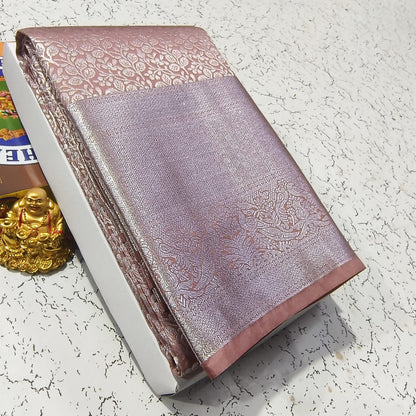 Elite Bridal Pick & Pick Fancy Silk Saree for Women | Samuthrika & Vasthrakala Style Wedding Saree | Rich Contrast Pallu with Running Blouse | Gold, Silver & Copper Zari Woven (Premium Bridal Collection)